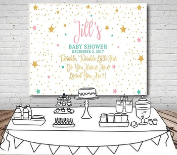 

custom twinkle twinkle little star baby shower backdrops High quality Computer print party backgrounds
