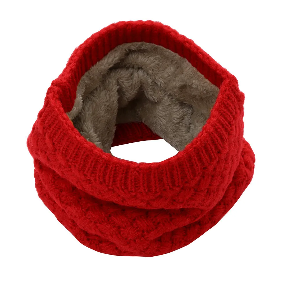 1Pc Winter Warm Brushed Knit Neck Warmer Circle Go Out Wrap Cowl Loop Snood Shawl Outdoor Ski Climbing Scarf For Men Women^40 - Цвет: Red