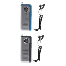 OOTDTY Mini Portable Auto Scan FM Radio Receiver Clip With Flashlight Earphone DK-8809
