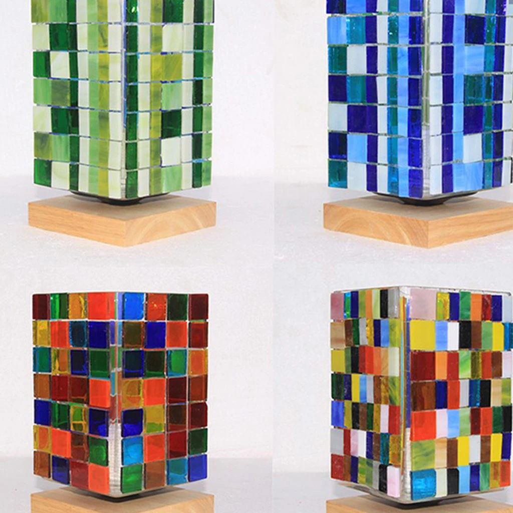 500pcs Assorted Color Vitreous Glass Mosaic Tiles for Mosaic Making DIY Crafts Kids Toys 10x10mm