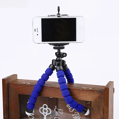 DCR Универсальный Автомобильный держатель для камеры, телефона, Мини Портативный Гибкий штатив с осьминогом, Настольный зажим для iPhone, samsung, подставка - Цвет: Blue