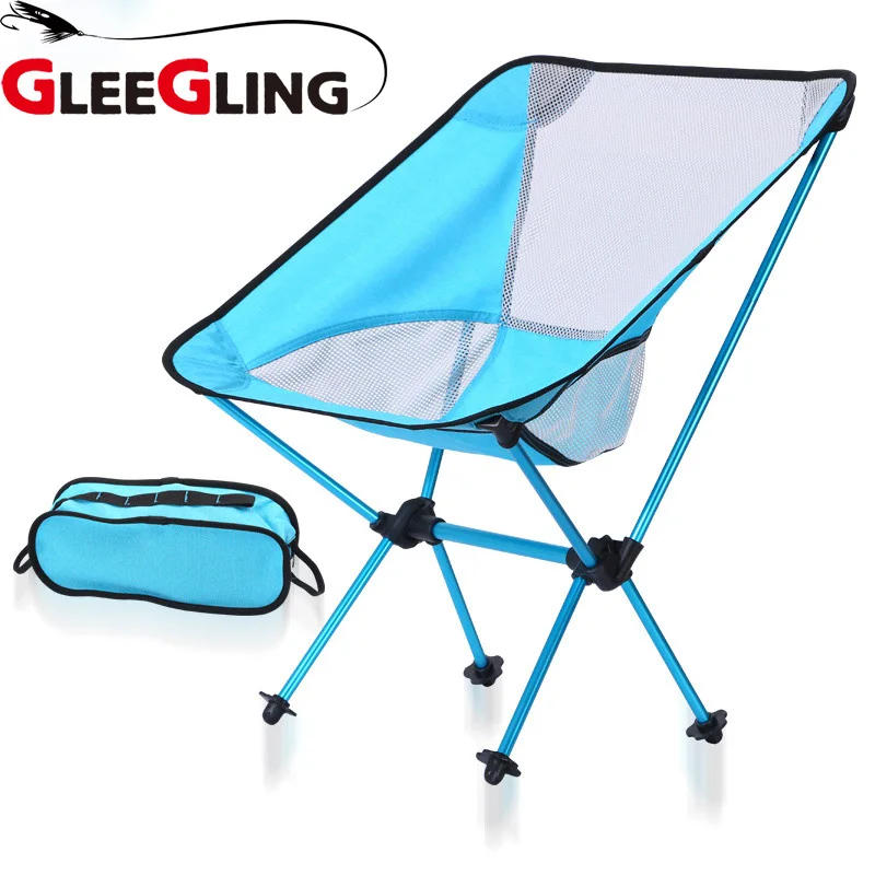

GLEEGLING FLC02 Outdoor Fishing Chair Seat Chaise Pliante Camping Stool Lightweight for Fishing Festival Picnic BBQ Beach Chairs