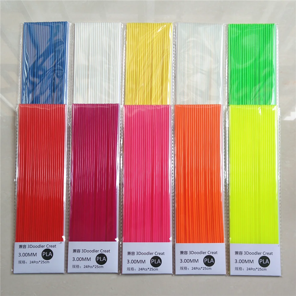 

straight 3d filament compatible with 3Doodler create 3D pen,PLA 3.0MM filament replacement for 3Doodler create refills plastic