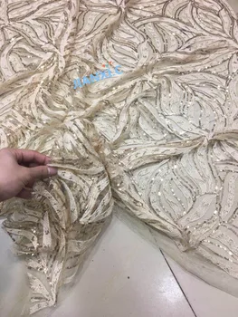 

Latest African Lace Fabric Embroidered High Quality African Lace Fabric African French Lace Fabric David-112801 For Party Dress