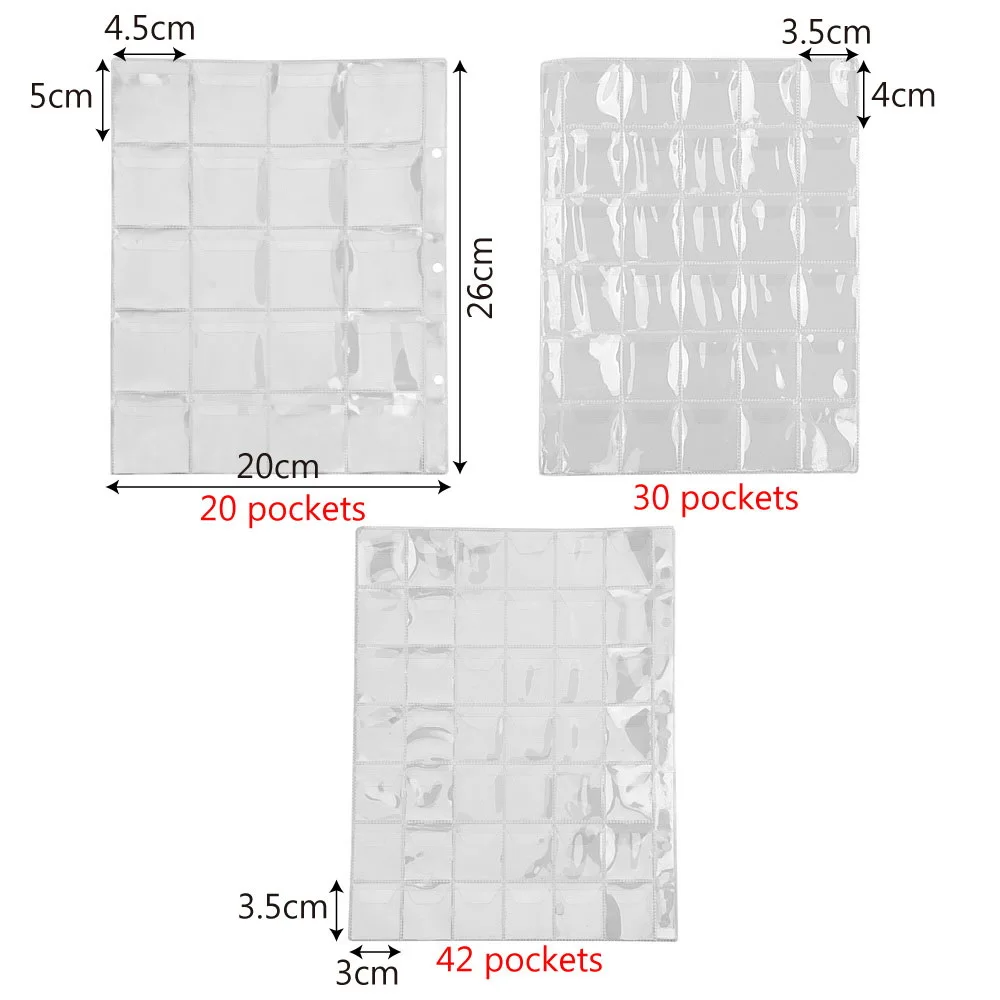 20 Вт, 30 Вт, 42 Карманы коллекция монет альбом коллекция деньги кейс для альбома Мини Пенни для хранения монет, альбомов классический монетница лист