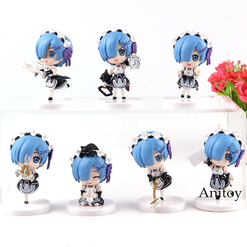 

Re:Zero Kara Hajimeru Isekai Seikatsu Rem Figure Re Zero Anime Action Figures PVC Collection Model Toy 7pcs/set