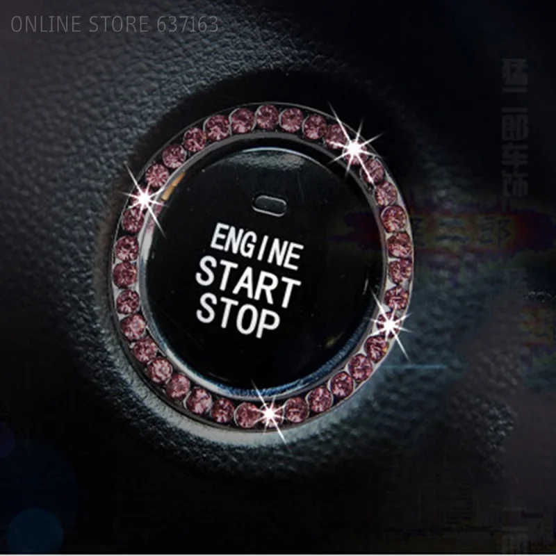 Rhinestone Inlaid Push Start Button Ignition Sticker For Volvo XC60