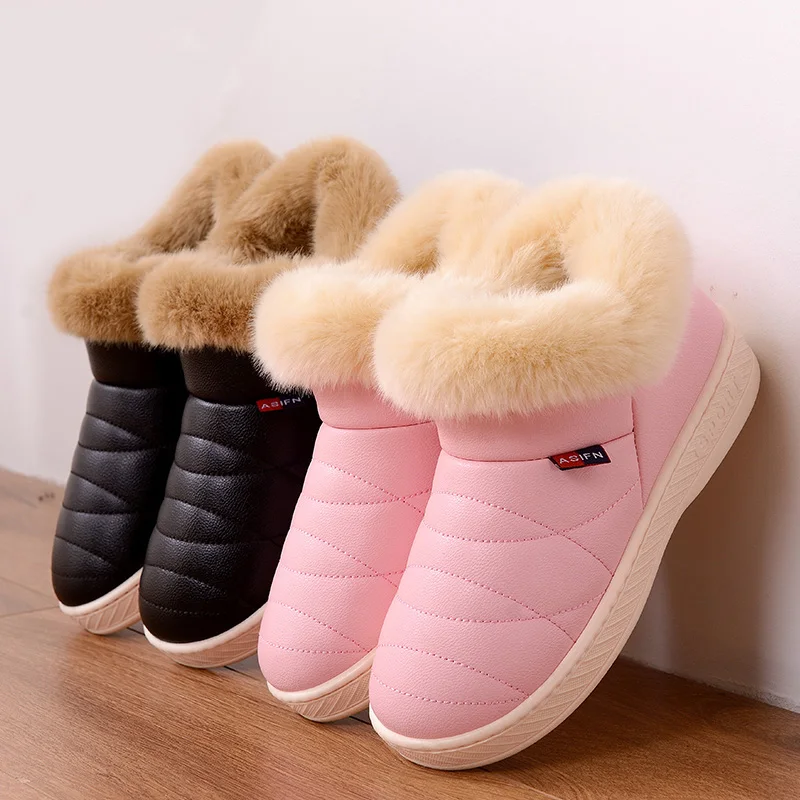 Women-Cotton-Boots-Waterproof-Winter-Warm-Fur-Ankle-Boots-Couple-Thick-Soled-Warm-Shoes-Woman-Flats