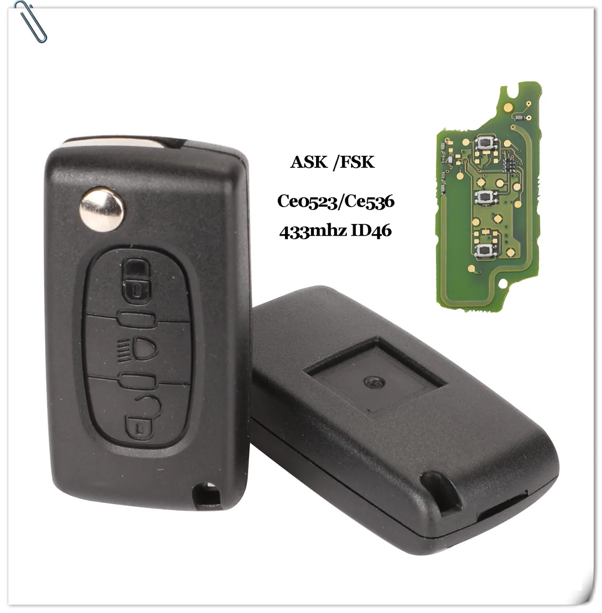 10pcs ASK/FSK 433Mhz ID46 Per Citroen C2 C3 C4 C5 C6 C8 3 Bottoni Lampada di Vibrazione auto Chiave a distanza di Fob VA2/HU83 Lama CE0523 Ce0536 - HTB13o.lVkzoK1RjSZFlq6yi4VXaw