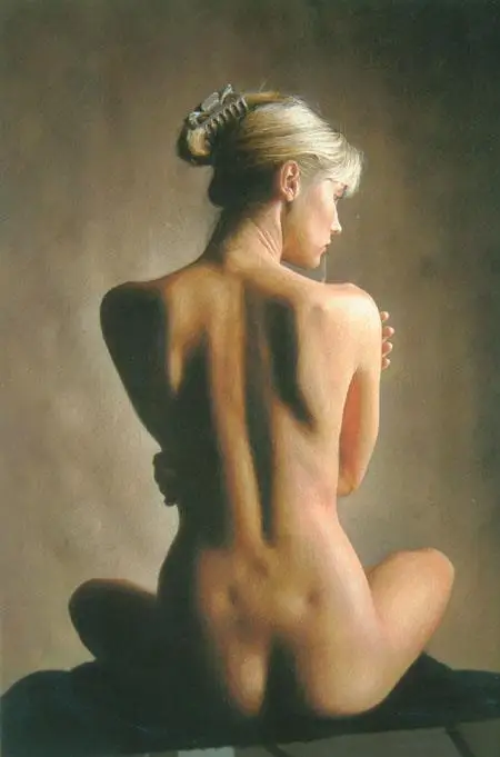 Original Female Oil painting Portrait  body art Glamour girl model