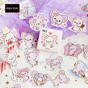 

45pcs /box Kawaii Pink Piggy Stickers DIY Decorative Sealing Paste Stick Label School Office Supply Kids Gift