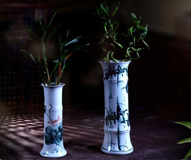 Free Shipping Hand Paint Ceramic Lucky Bamboo Dracaena Sanderiana