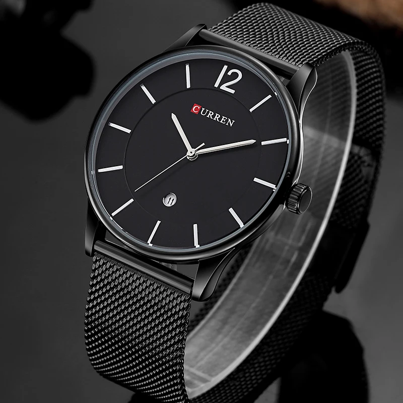 Luxury Brand CURREN Simple Fashion Style Casual Military Quartz Men Watches Ultra-thin Full Steel Male Clock Date Wristwatch afbeelding