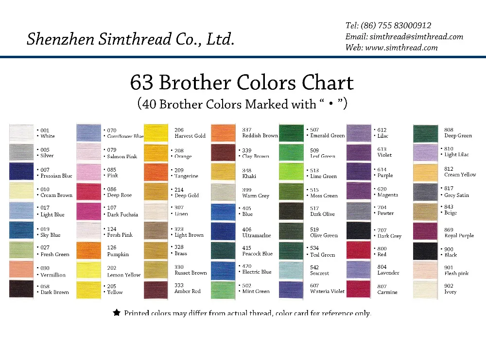 Simthread полиэфирная вышивальная машина катушки ниток 63 Brother цветов 550 ярдов каждая, с 5 шт. типа пластиковые пустые катушки