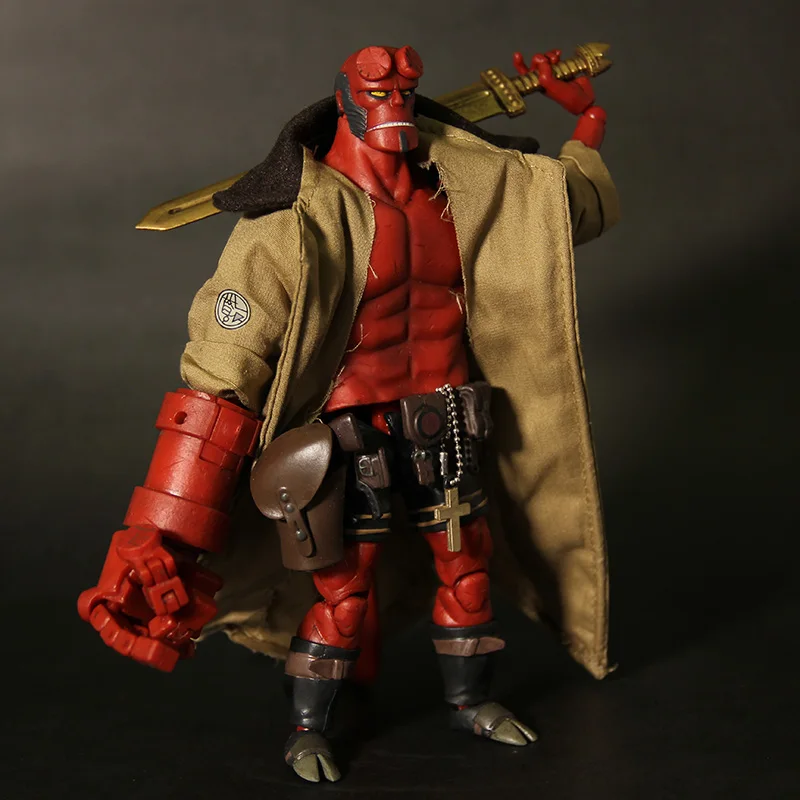 

New Hell Baron Hellboy Kid 1/12 Cloth Joint Moveable DOLL Action Collectible Statue Toy Figure In Boxed
