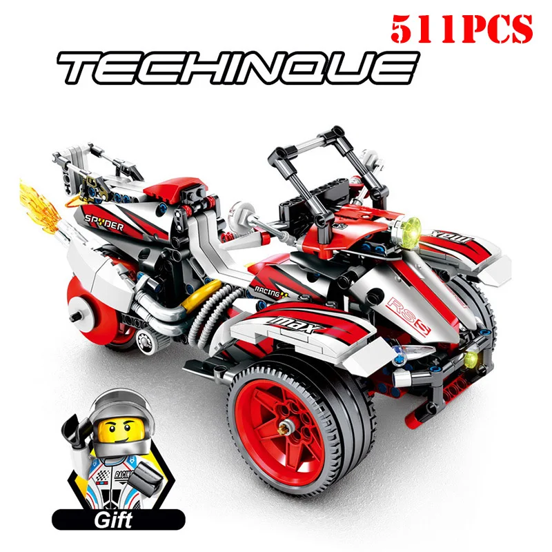 511Pcs Technic Pull Back ORV Off-Road Vehicles Car Motorcycle Building Blocks Compatible Legoing Speed Truck Bricks Children Toy