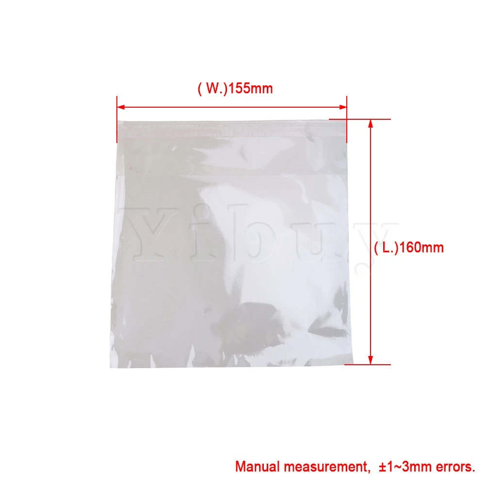 Yibuy 500 шт. OPP пластиковая многоразовая оберточная бумага 160x155 мм для CD DVD