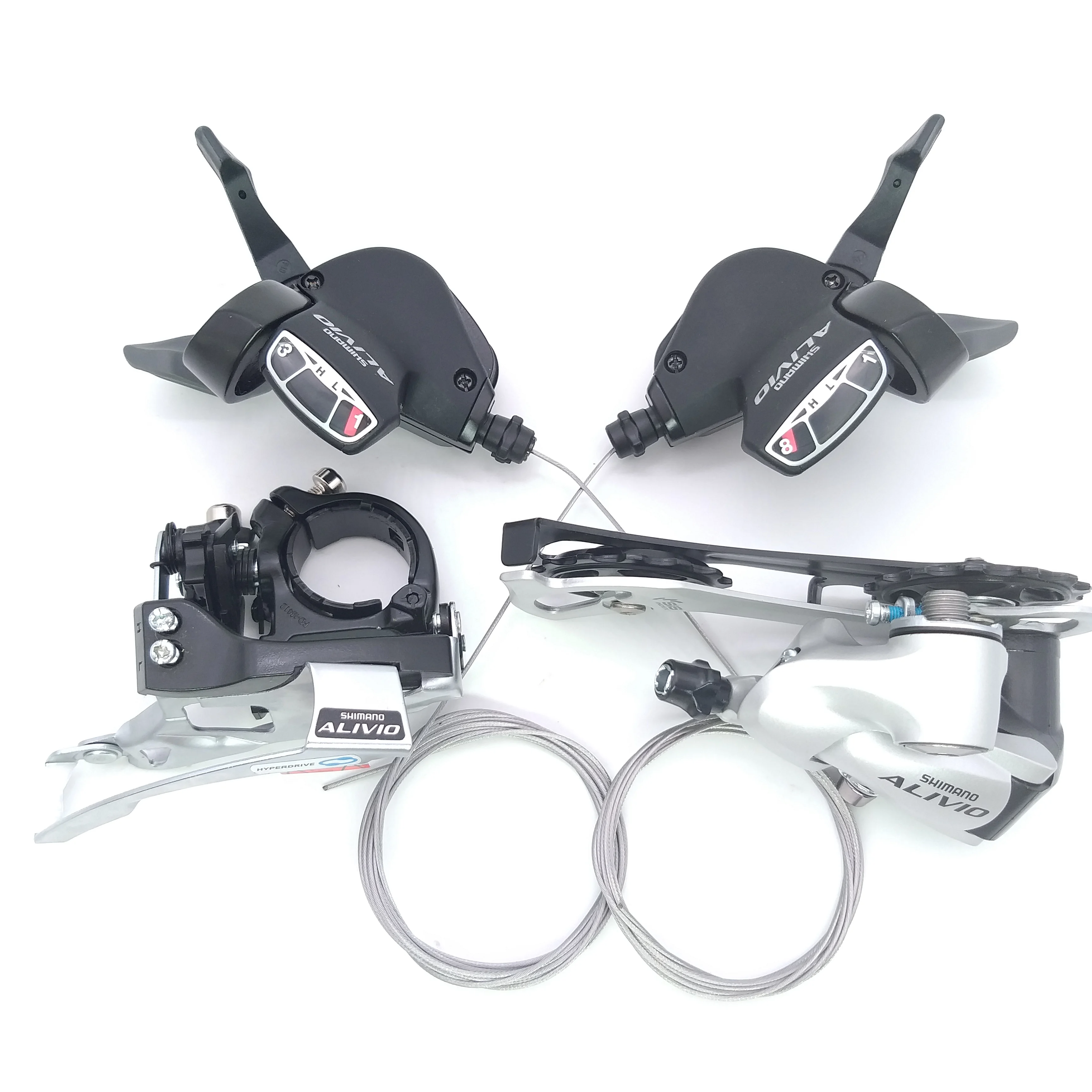 

Shimano Alivio M410 Derailleurs group 3x8s 24s 24 Speed 3pcs shifter levers + Front Derailleur + Rear + Derailleur