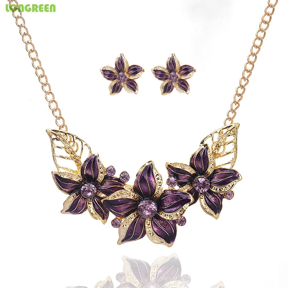 Женский комплект ювелирных изделий Bizuteria Komplety Sieraden Модный с эмалированными