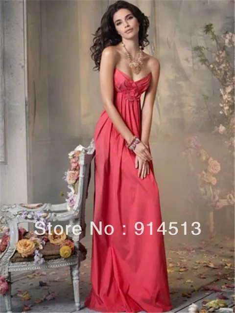 Floor Length Empire Waist Taffeta Dress