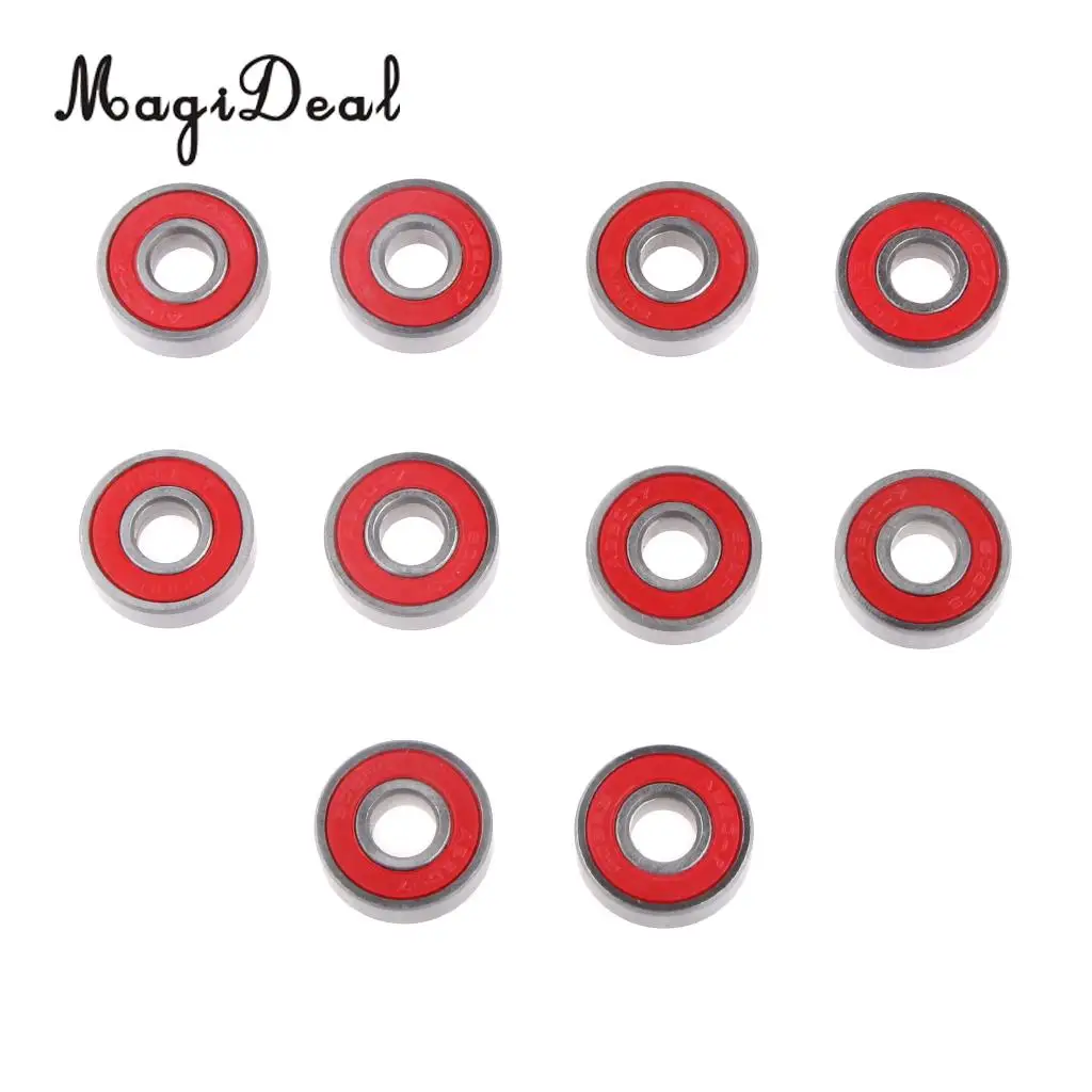 MagiDeal 2Pcs 5' Aluminium Longboard Skateboard Trucks + 10pcs ABEC-7 Bearings + Skateboard Grip Tape