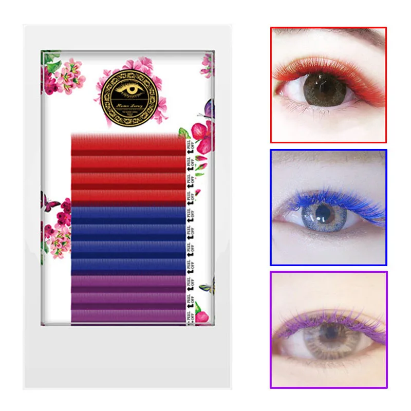 ICYCHEER Individual Multi Colored Eyelash Extensions Soft False Eyelash