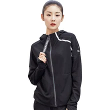 Новинка, спортивная куртка с капюшоном для бега, женская одежда с длинным рукавом, на молнии, фитнес-толстовки, свитшот, быстросохнущая спортивная одежда, пуловер, пальто