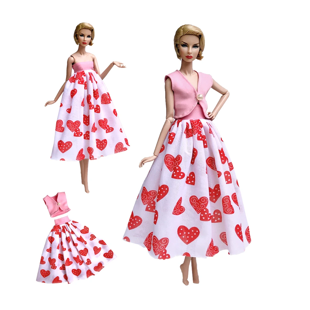 

NK 2019 Newest Doll Floral Variety Of Dresses Handmade Fashion Design Skirt For Barbie Doll Accessories Girls Gifts 115D 6X