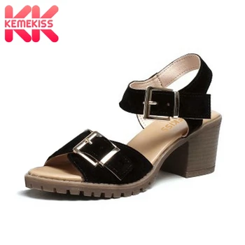 

KemeKiss Size 33-42 Gladiator Shoes Women Thick Heels Sandals Women Metal Buckle Open Toe Shoes Women Platform Leisure Footwear