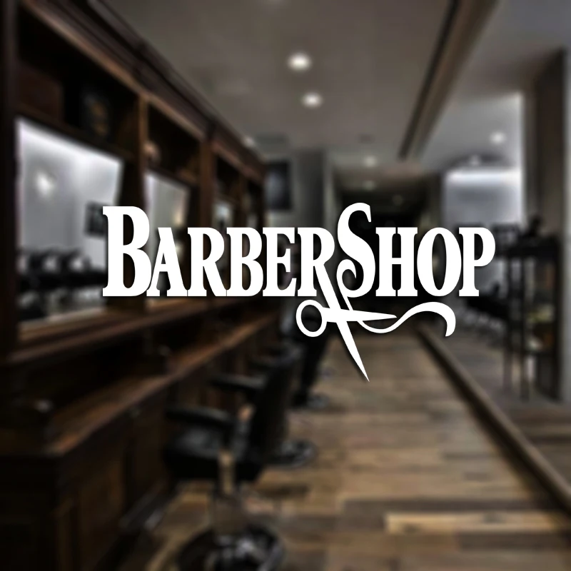 Barbershop Sticker Bread Decal Customized Vinyl Wall Art Decor Windows Decoration Haircut Shavers Glass Barber Shop Decals | Дом и сад