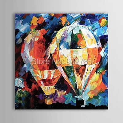 

100% Handmade Hot Air Balloon knife oil painting home office wall art