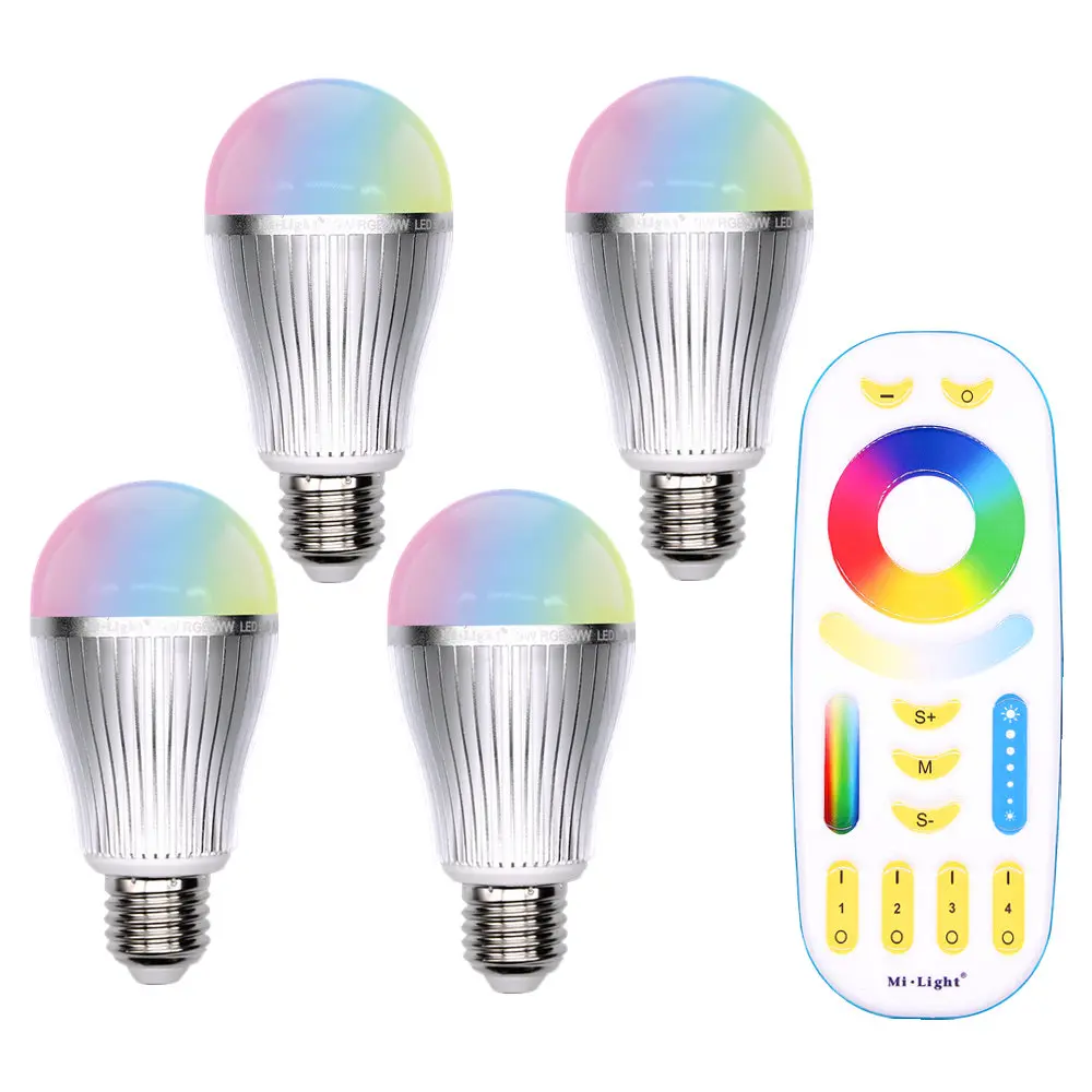 

E27 9W RGB RGBW RGBWW Mi Light LED lamp AC 85V-265V 2.4G RF Wifi Remote Control Smart Bulb Night Atmosphere lighting