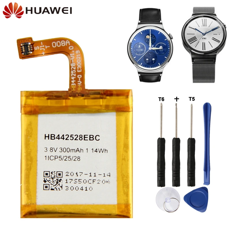 Huawei Оригинальные Замена Батарея HB442528EBC для часы 1 300 мАч аутентичная батарея