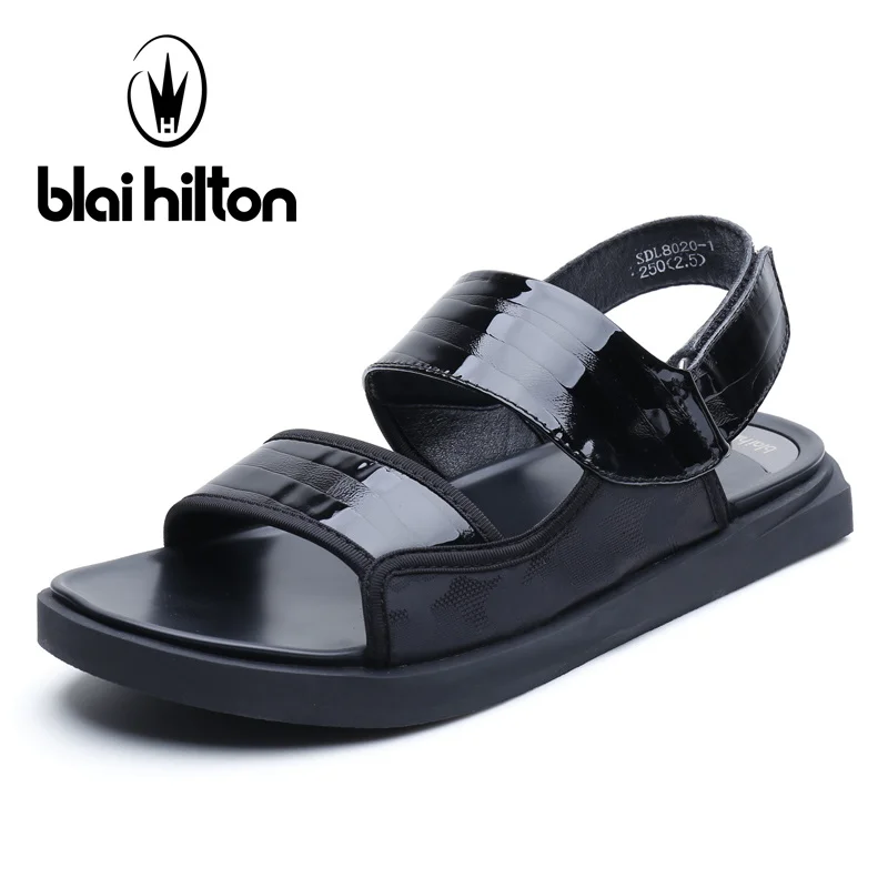 

Blai Hilton 2018 New Arrival Summer Genuine Leather Sandals Men Shoes Casual Outside Fashion Breathable/Comfortable Sandals