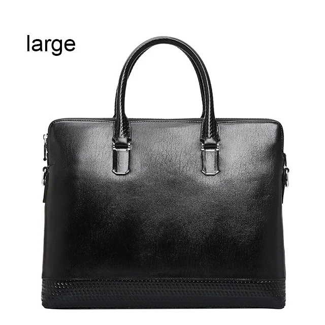 Sanqiandu Мужская сумка из натуральной кожи, портфель для ноутбука, мужские известные бренды, сумка через плечо, деловая мужская сумка на плечо, сумка для Ipad - Цвет: black big