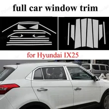Exterior Accessories with center pillar Decoration Strip Car Styling Stainless Steel full Window Trim For H-yundai IX25