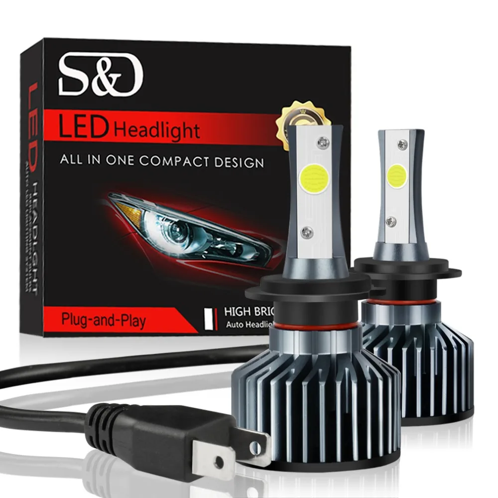 

2pcs H4 H7 LED H1 H3 H8 H9 H11 HB3 9005 HB4 9006 LED Car Headlight Bulbs H27 880 881 8000LM 72W COB Chips Auto Headlamp 12V 24V