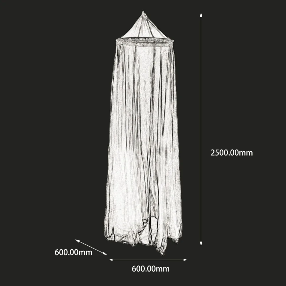 1 шт. Супер предложение элегантный круглый кружева насекомое навес балдахин занавеска купол полиэстер противомоскитная сетка на кровать мебель для дома