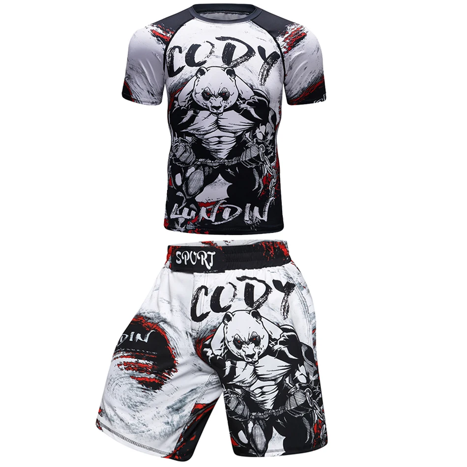 Mma футболки + брюки мужские боксерские шорты Рашгард ММА кикбоксинг наборы Муай