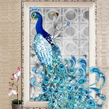 

32*45cm 5D DIY Painting Resin Diamond Rhinestone Peacock gift Educational Toy
