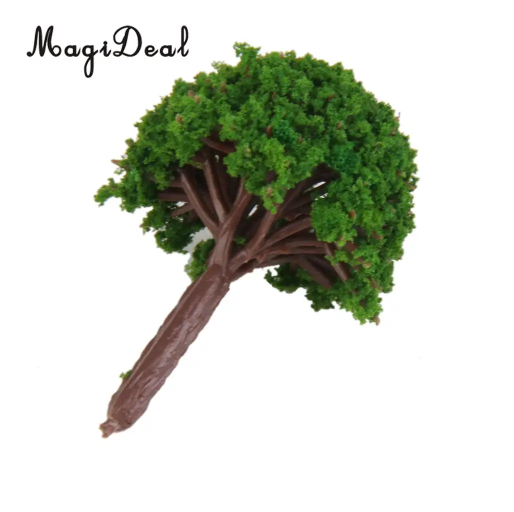 MagiDeal 50Pcs Plastic 3cm Scenery Landscape Train Model Trees Light Green for Street House Park Garden Layout Classroom Decor