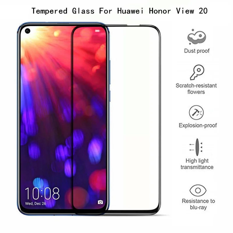 Изогнутое стекло на весь экран для Huawei Honor View 20 Защитное экрана honor view 10 v10