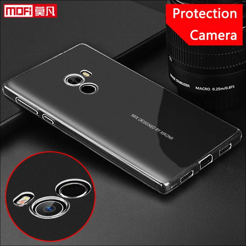 Прозрачный чехол для xiaomi mi mix2 силиконовая задняя крышка из ТПУ защитный