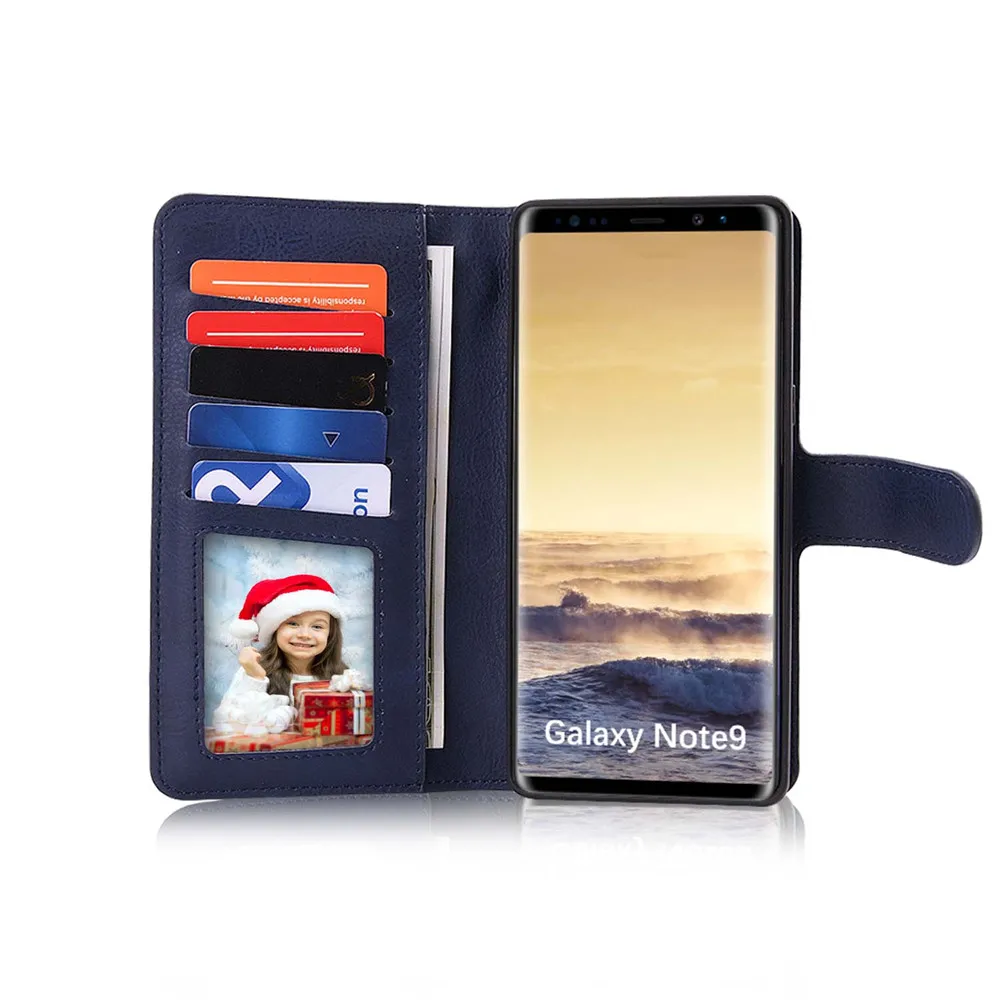 Модный шнурок Чехол для телефона для samsung S8 S7 Note8 Note9 2 в 1 Магнитный Флип Бумажник чехол с 7 отделений для карт 2 кошельки с откидной ножкой