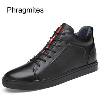 

Phragmites Black Adult Students Sneakers Cow Leather Winter Shoes Men Free Shipping Sale Bot Fashion Plus Size Winter Boots