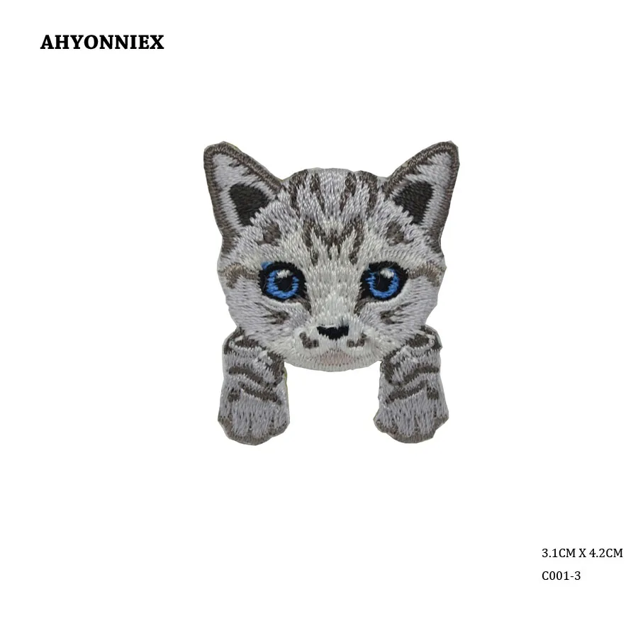 AHYONNIEX 1 шт. Kawaii кошки животные вышитые патчи утюгом аппликация модные нашивки