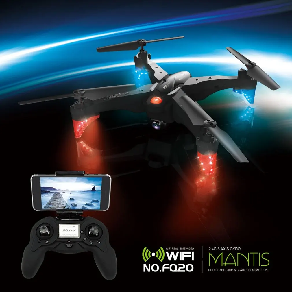 

FQ20W DIY Drone WIFI FPV RC Quadcopter With Remote Controller 720P Camera Altitude Hold Wireless Helicopter