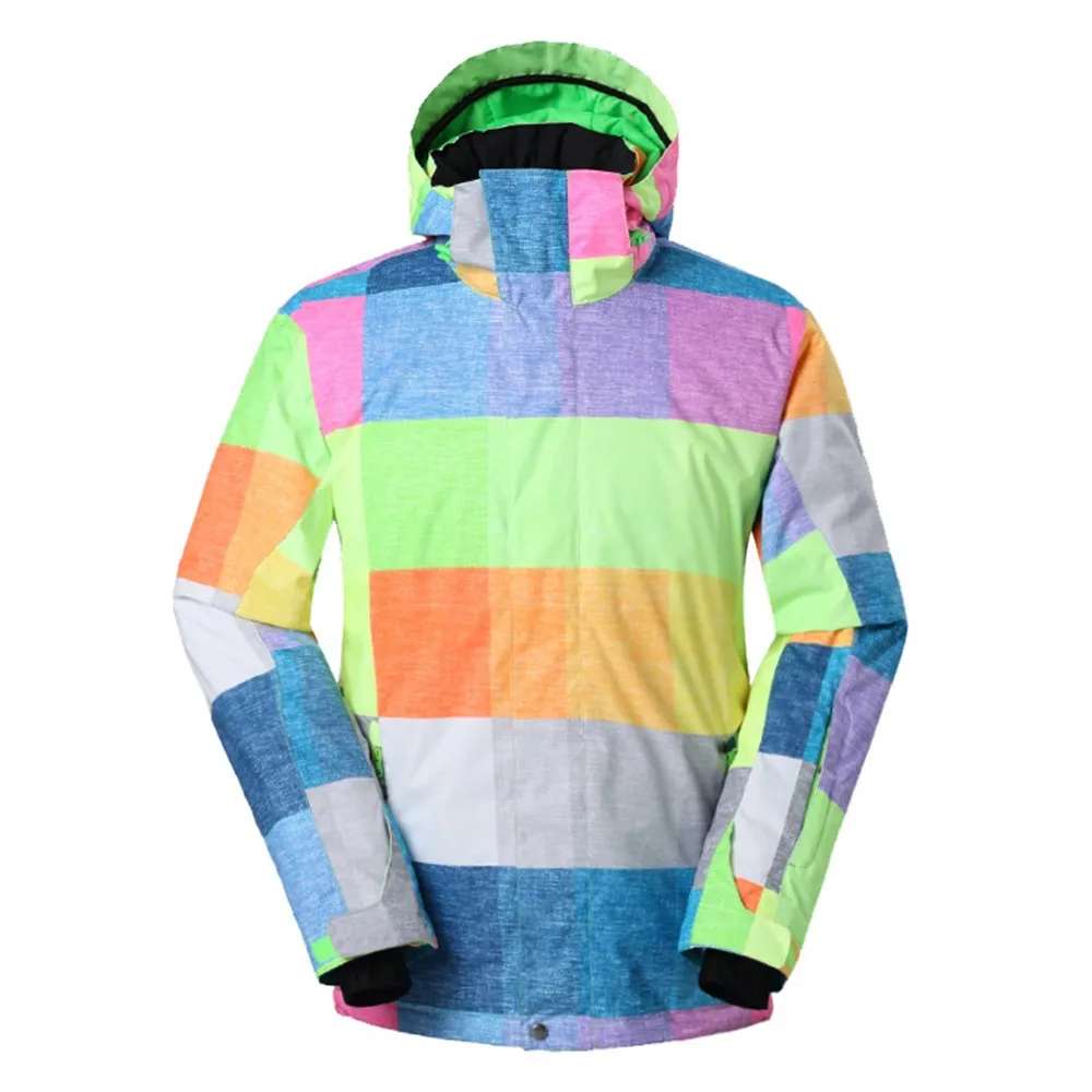 Зимний лыжный Куртки Водонепроницаемый Лыжный/снег/Skate теплая куртка сноуборд Для мужчин восхождение одежда альпинизм костюм - Цвет: Многоцветный
