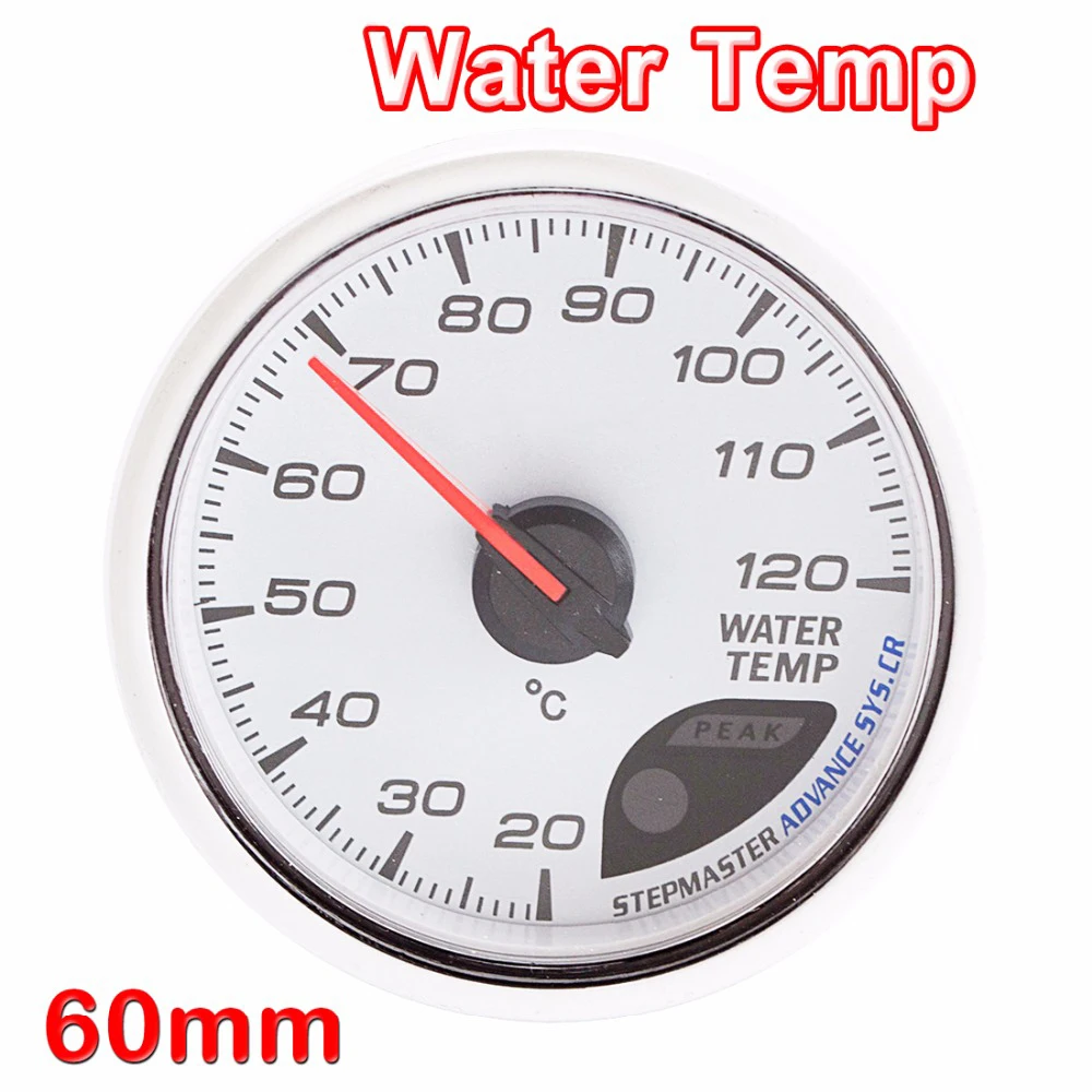 DRAGON GAUGE Water Temp Car Gauge 60mm 20120 Celsius Temperature