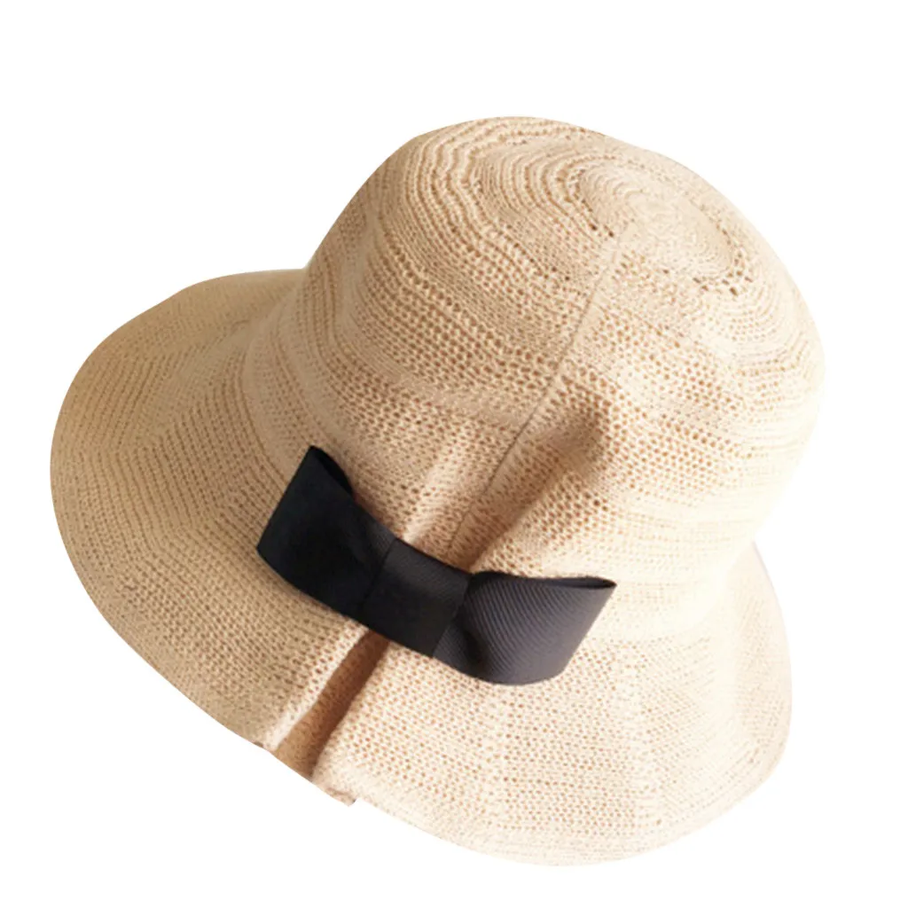 Шляпа от солнца, стильная, простая, модная, новинка, большая, для путешествий, складная, для рыбака, для бассейна, шляпа от солнца, соломенная шляпа от солнца, Dropship Mar21 - Цвет: Beige